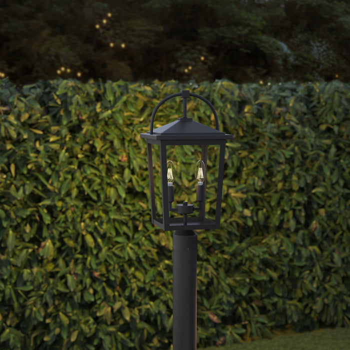 19.75'' Strathden Powder Coated Black 2 Light Post Lantern