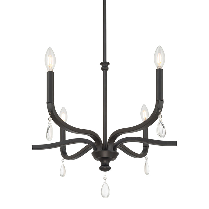 19.75'' Viremont Matte Black 6 Light Chandelier