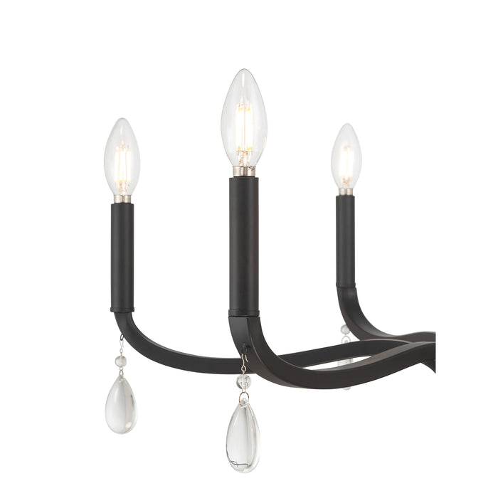19.75'' Viremont Matte Black 6 Light Chandelier