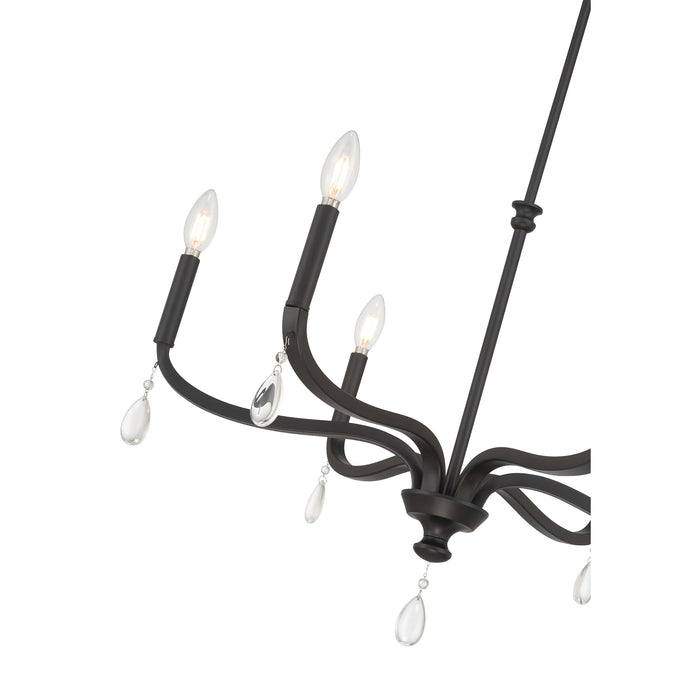 19.75'' Viremont Matte Black 6 Light Chandelier