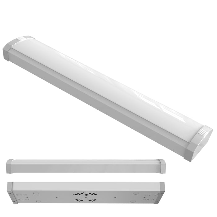 2-foot White 20W Dimmable LED Wraparound Utility Light, 5 CCT - 27/30/35/40/50K, 2300 Lumens