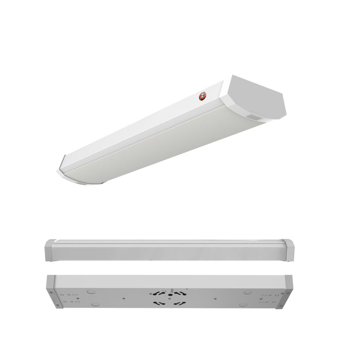 2-foot White 20W Dimmable LED Wraparound Utility Light, 5 CCT - 27/30/35/40/50K, 2300 Lumens, Battery Backup