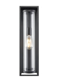 20-inch Caleb Textured Black 1-Light Outdoor Wall Sconce