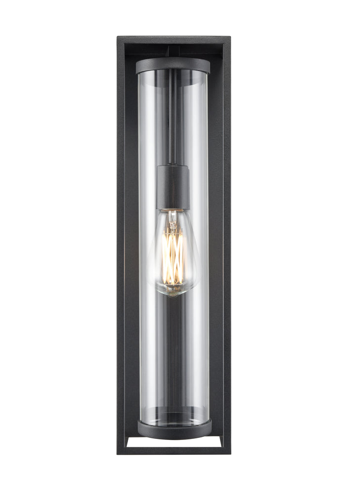 20-inch Caleb Textured Black 1-Light Outdoor Wall Sconce