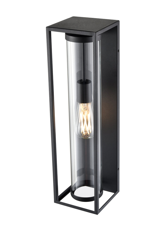 20-inch Caleb Textured Black 1-Light Outdoor Wall Sconce