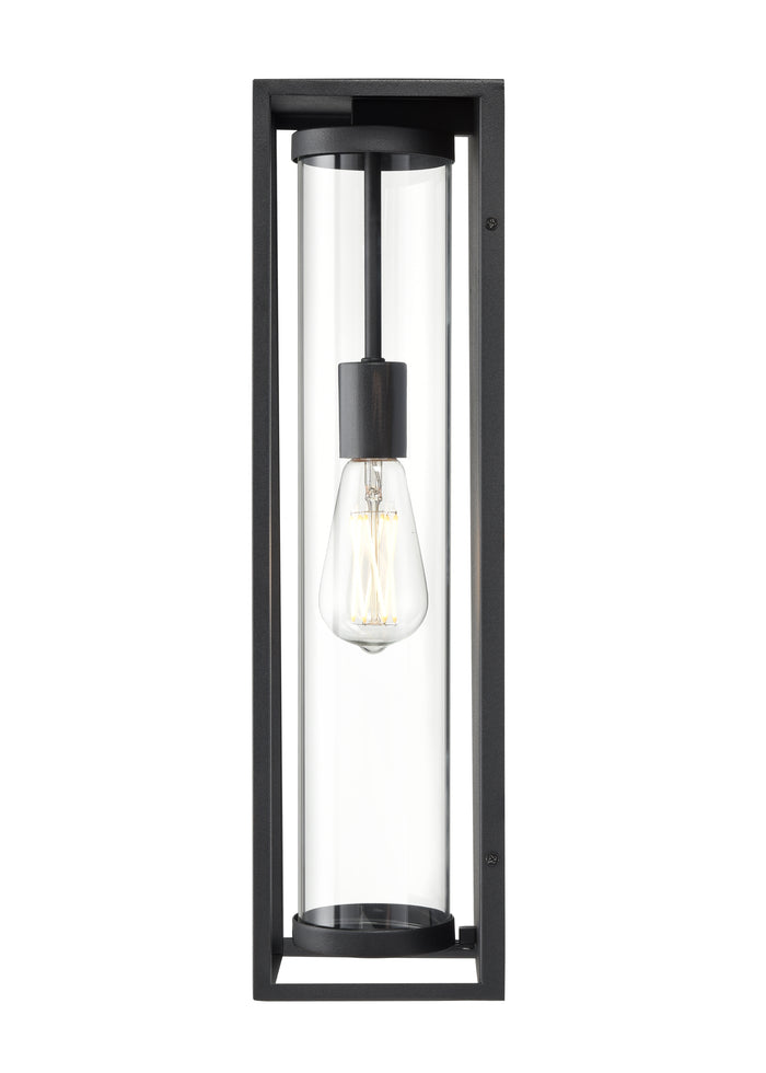20-inch Caleb Textured Black 1-Light Outdoor Wall Sconce