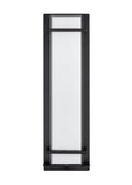 20-inch Powder Coated Black Outdoor Wall Sconce with White Glass