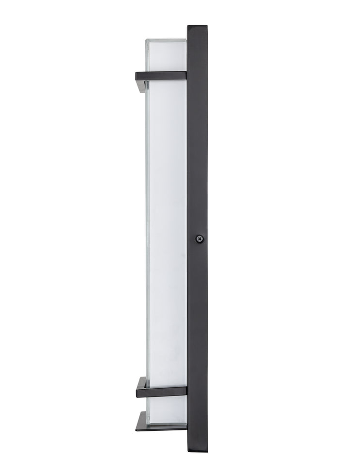 20-inch Powder Coated Black Outdoor Wall Sconce with White Glass