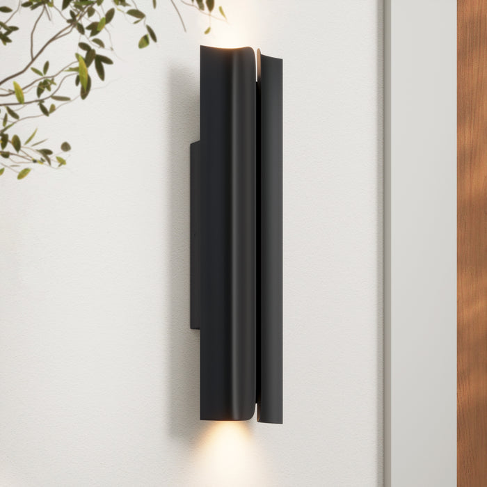 20-inch Powder Coated Black Outdoor Wall Sconce