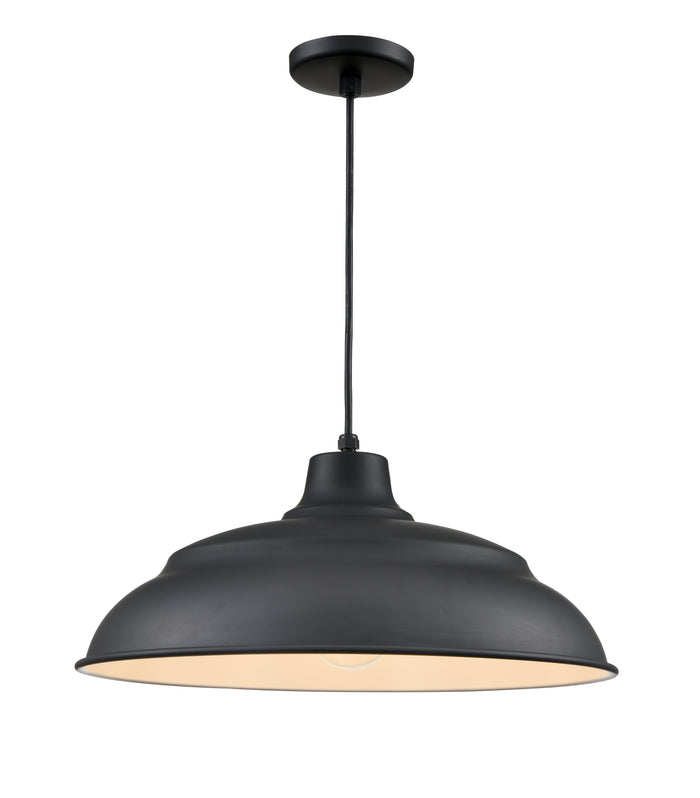 20-inch R Series Satin Black 1-Light Pendant Light