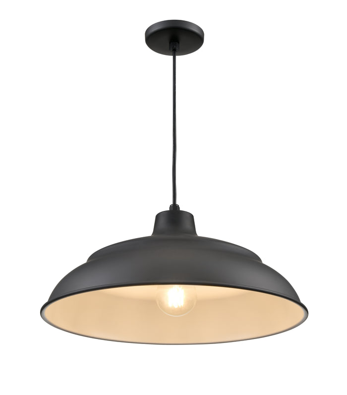 20-inch R Series Satin Black 1-Light Pendant Light