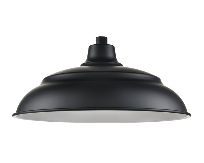 20'' Satin Black Aluminum R Series Aluminum Warehouse Shade