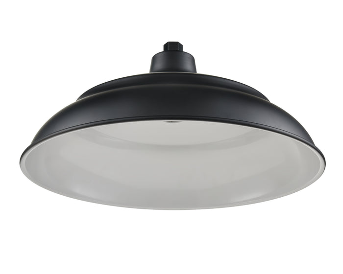 20'' Satin Black Aluminum R Series Aluminum Warehouse Shade