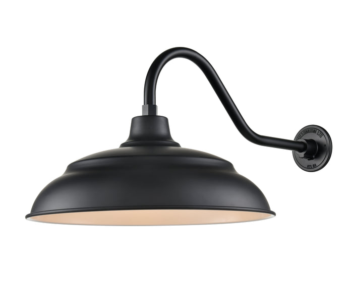 20'' Satin Black Aluminum R Series Aluminum Warehouse Shade