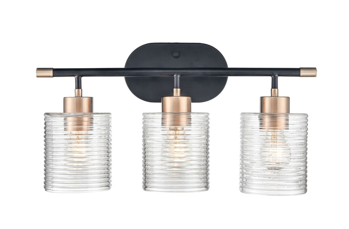 20.25'' Renitta Matte Black/Modern Gold 3 Light Bath Vanity