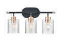 20.25'' Renitta Matte Black/Modern Gold 3 Light Bath Vanity