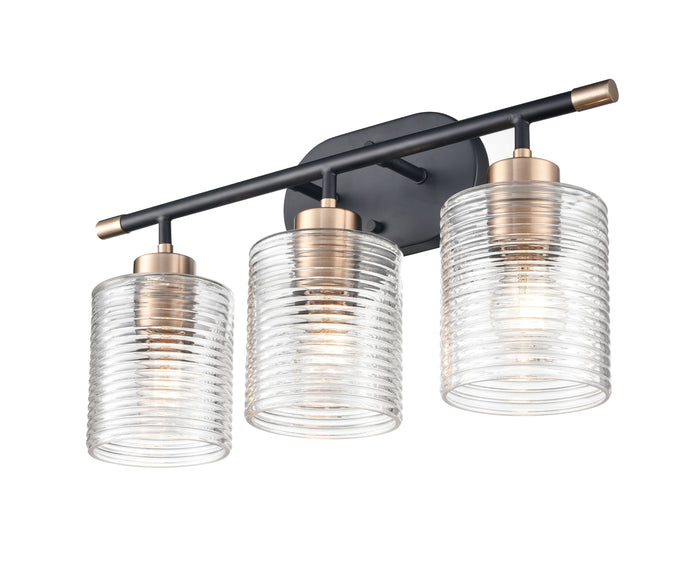20.25'' Renitta Matte Black/Modern Gold 3 Light Bath Vanity