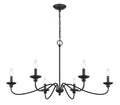 20.5'' Delvona Matte Black 6 Light Chandelier