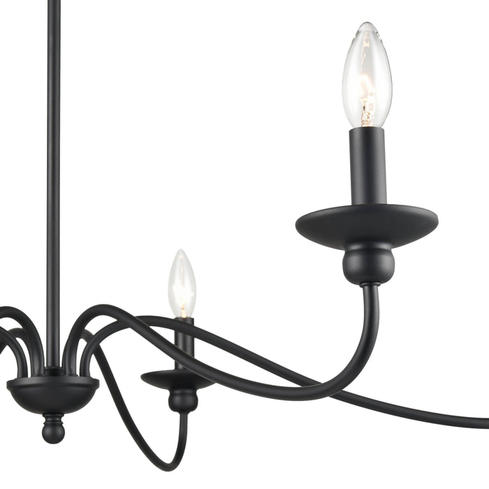 20.5'' Delvona Matte Black 6 Light Chandelier