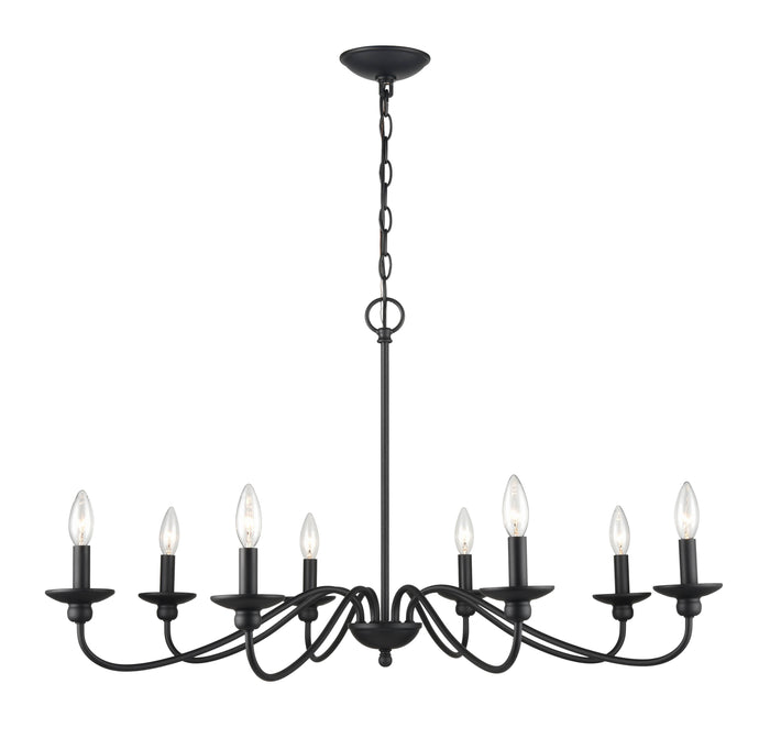 20.5'' Delvona Matte Black 8 Light Chandelier