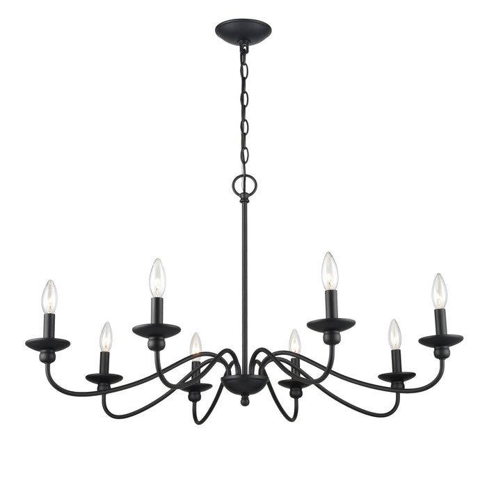 20.5'' Delvona Matte Black 8 Light Chandelier