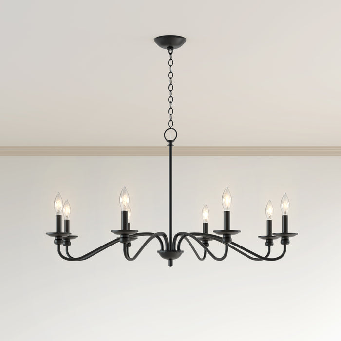 20.5'' Delvona Matte Black 8 Light Chandelier
