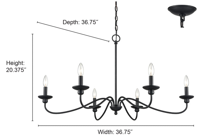 20.5'' Delvona Modern Gold 6 Light Chandelier