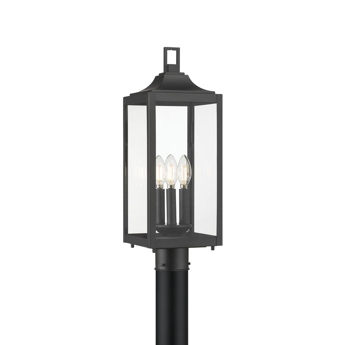 20.5'' Halston Powder Coated Black 3 Light Post Lantern