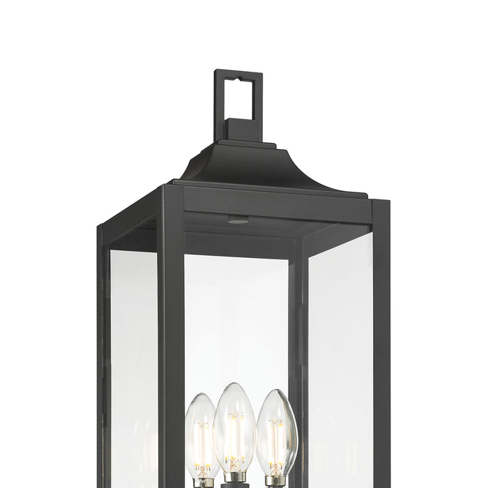 20.5'' Halston Powder Coated Black 3 Light Post Lantern