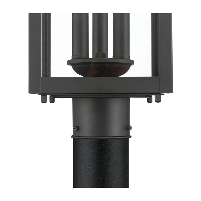 20.5'' Halston Powder Coated Black 3 Light Post Lantern