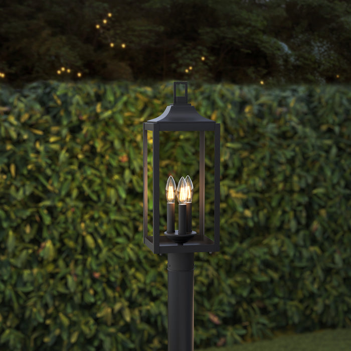 20.5'' Halston Powder Coated Black 3 Light Post Lantern