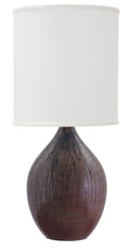 20.5-inch Scatchard Decorated Red Table Lamp