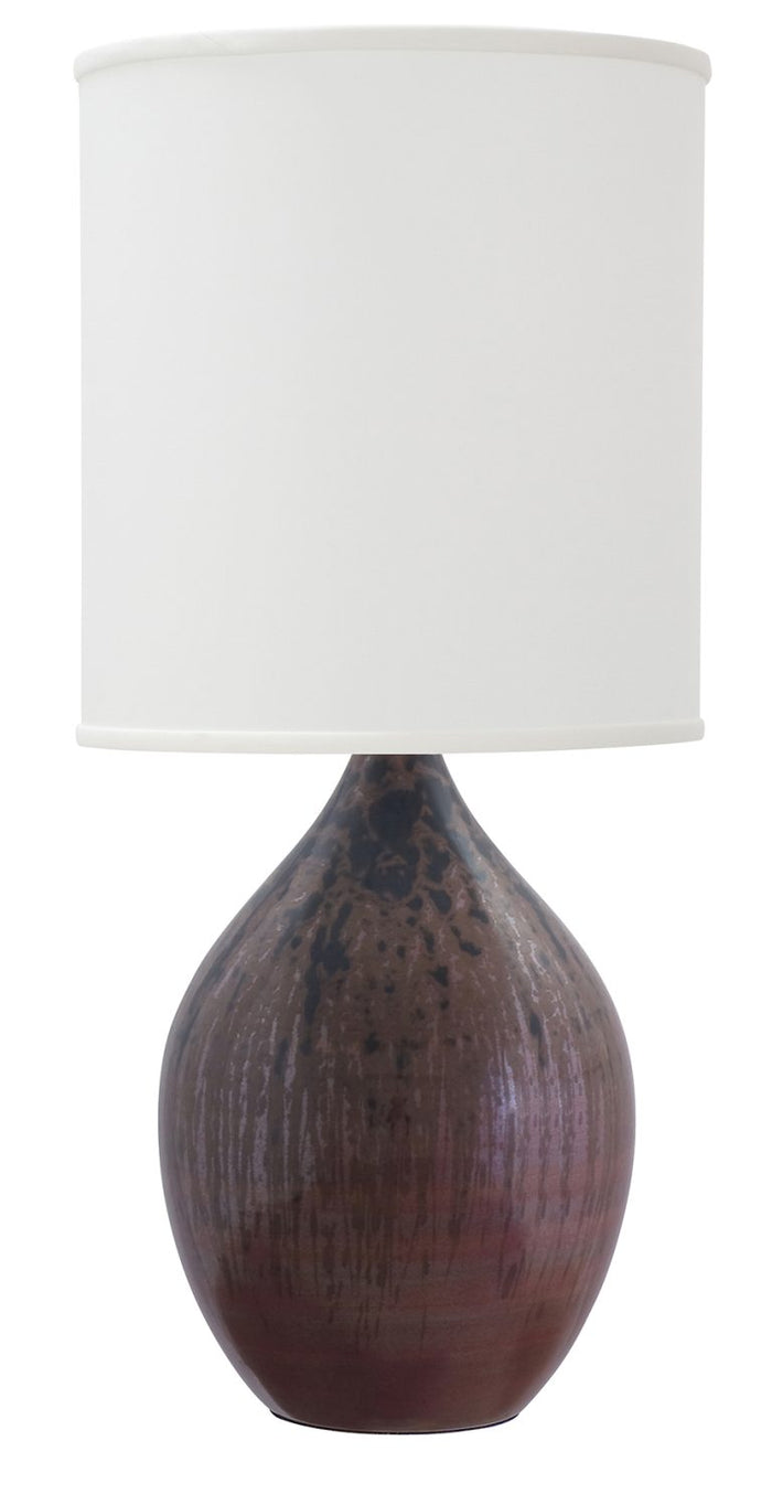 20.5-inch Scatchard Decorated Red Table Lamp