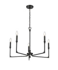 21'' Azara Matte Black 5 Light Chandelier