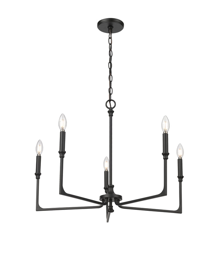 21'' Azara Matte Black 5 Light Chandelier