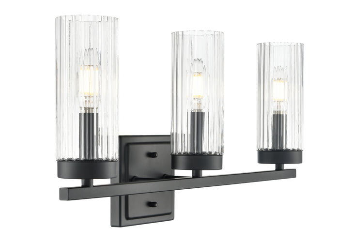 21'' Iversen Matte Black 3 Light Bath Vanity