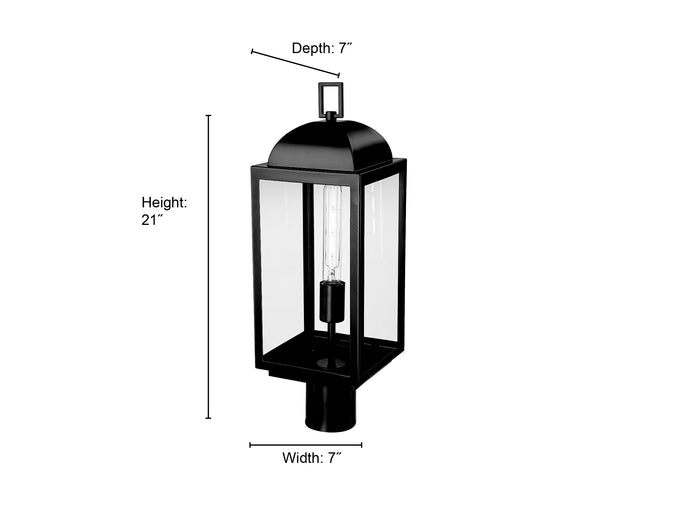 21.25'' Beaufort Powder Coated Black 1 Light Post Lantern