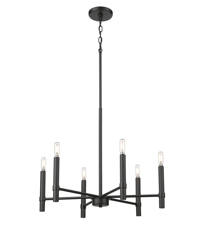21.25'' Skyva Matte Black 6 Light Chandelier