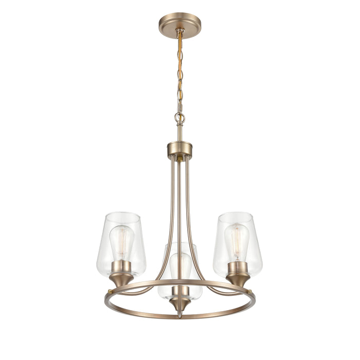 21.5'' Ashford Modern Gold 3 Light Chandelier
