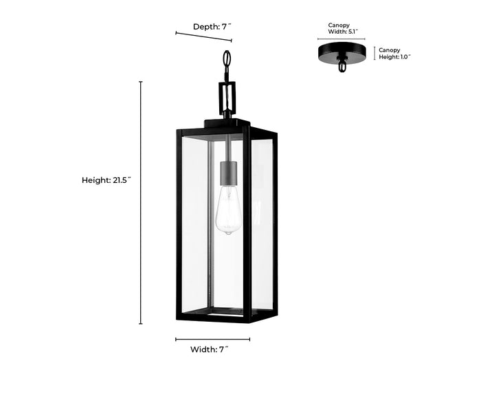 21.5'' Atless Powder Coated Bronze 1 Light Hanging Pendant