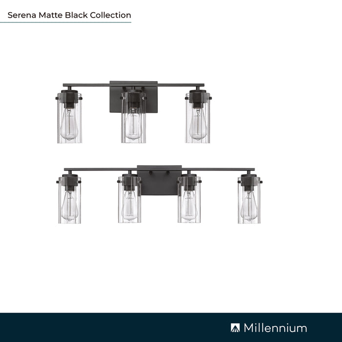 21.5'' Serena Matte Black 3 Light Bath Vanity