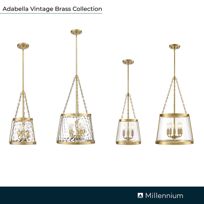 21.75'' Adabella Vintage Brass 3 Light Pendant