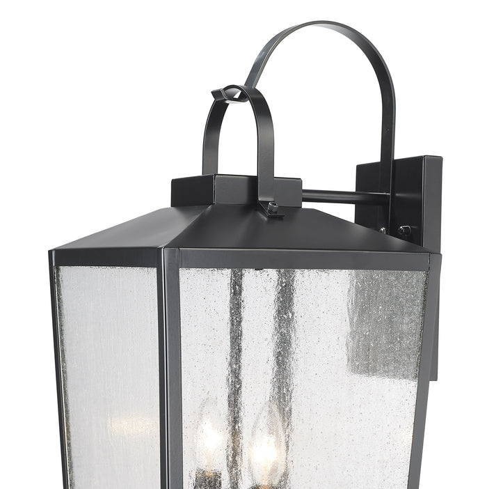 21.75-inch Devens Powder Coated Black 2-Light Outdoor Wall Sconce