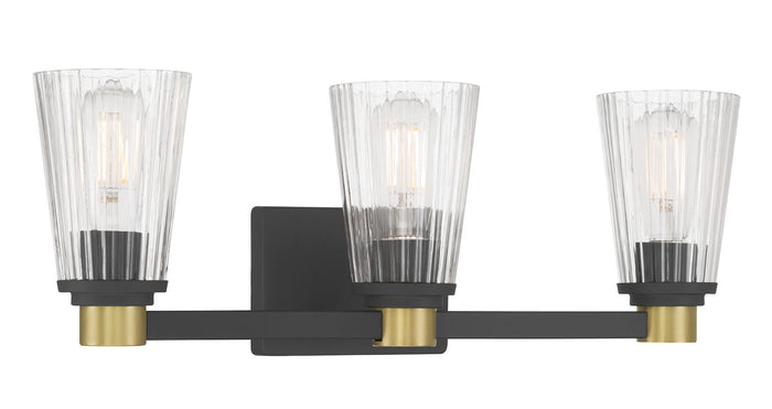 21.75'' Lustria Matte Black 3 Light Bath Vanity