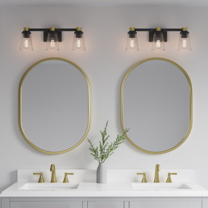 21.75'' Lustria Matte Black 3 Light Bath Vanity