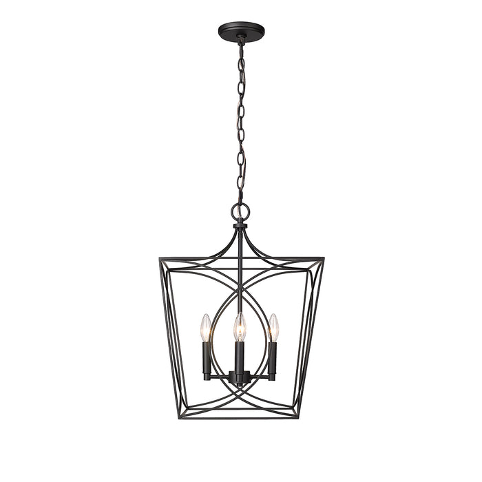 21.9'' Tracy Matte Black 4 Light Pendant