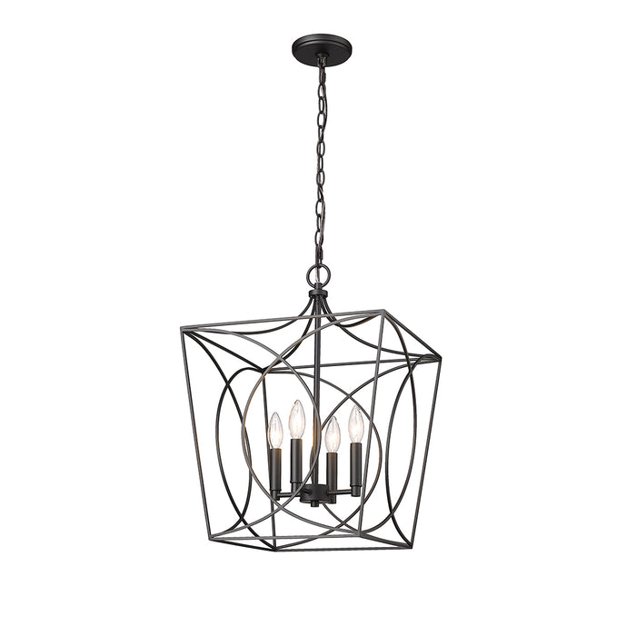 21.9'' Tracy Matte Black 4 Light Pendant