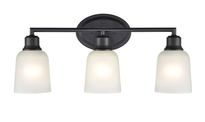 22'' Amberle Matte Black 3 Light Bath Vanity