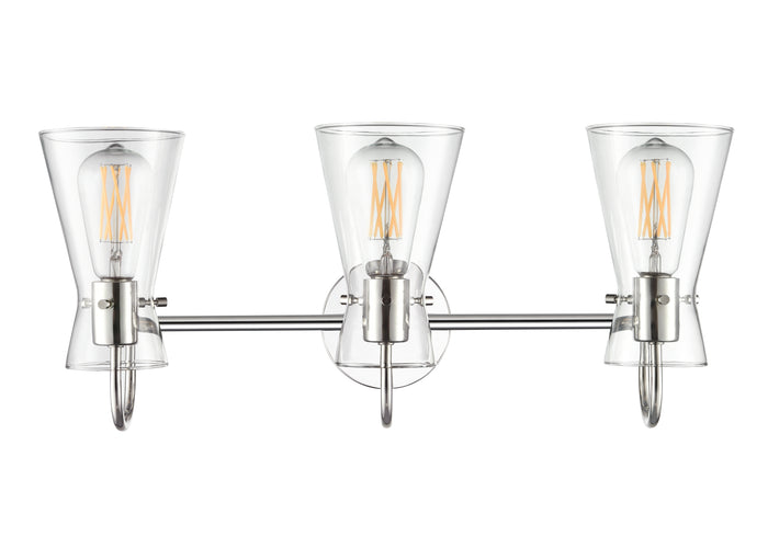22'' Camellia Polished Nickel 3 Light Bath Vanity