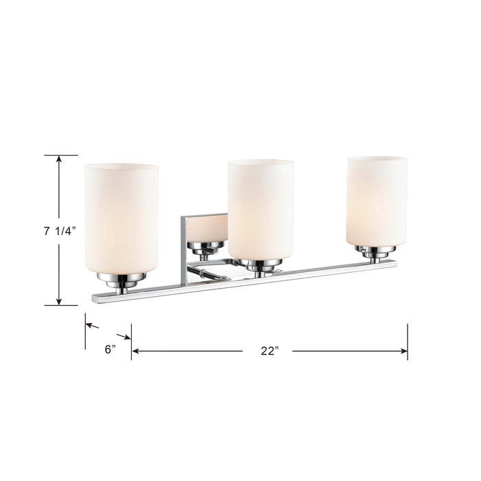 22'' Durham Chrome 3 Light Bath Vanity